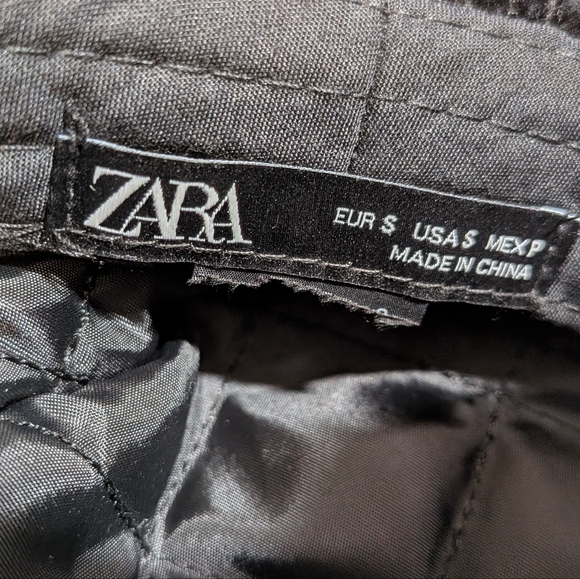Zara Black Corduroy Page Boy Hat - Picture 7 of 8